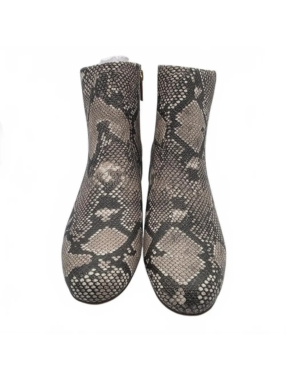 Women's Ankle Boots Booties Snakeskin Size 8.5 Comfortview Preppy Tan Office